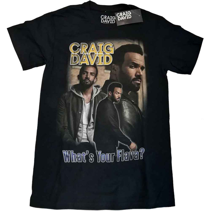 Craig David What's Your Flava Homage Black Large Unisex T-Shirt