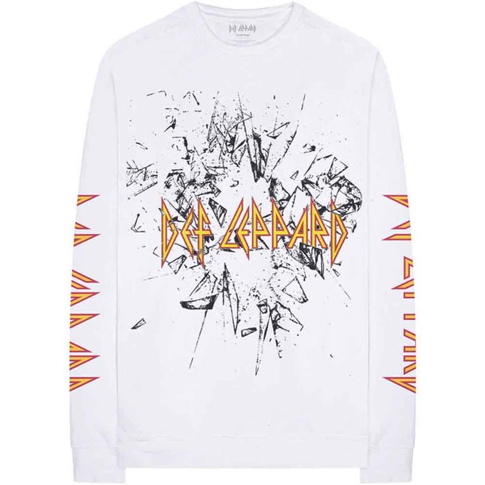 Def Leppard Shatter White XXL Unisex Long Sleeve T-Shirt