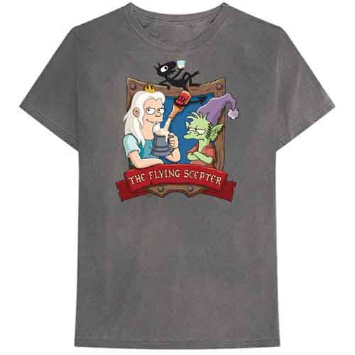 Disenchantment Flying Scepter Charcoal Large Unisex T-Shirt