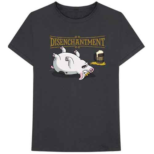 Disenchantment Pig Charcoal Large Unisex T-Shirt