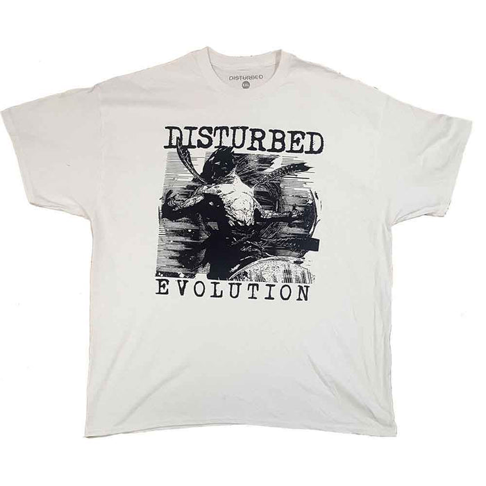 Disturbed Sketch White X-Large Unisex T-Shirt