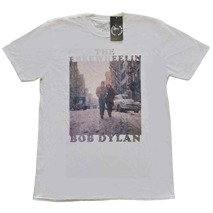 Bob Dylan The Freewheelin' White Medium Unisex T-Shirt