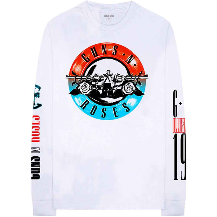 Guns N Roses Motocross Logo White X-Large Unisex Long Sleeved T-Shirt