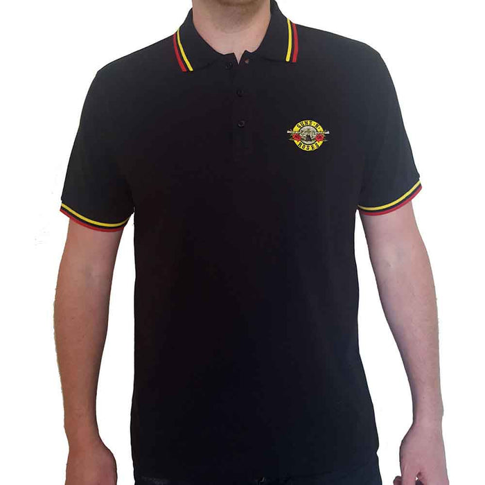 Guns N Roses Classic Logo Black Large Unisex Polo