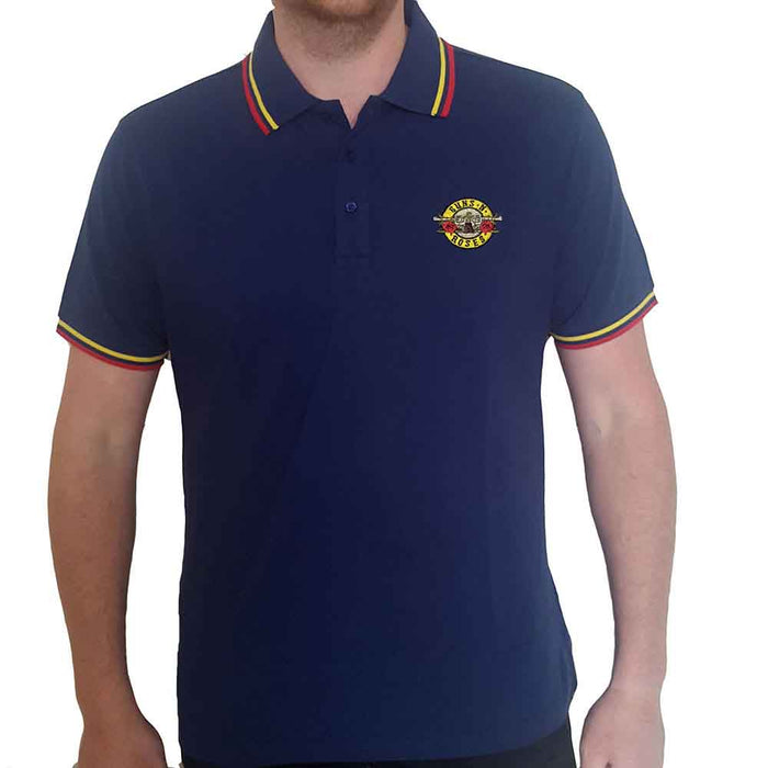 Guns N Roses Classic Logo Navy Small Unisex Polo