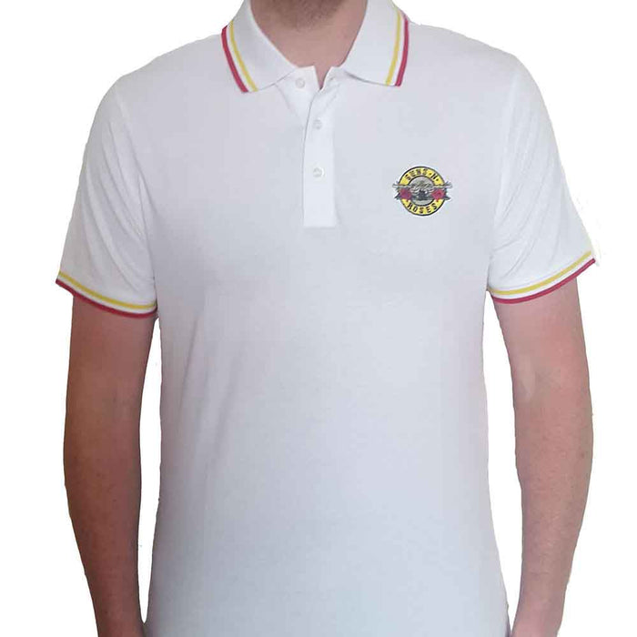 Guns N Roses Classic Logo White Medium Unisex Polo