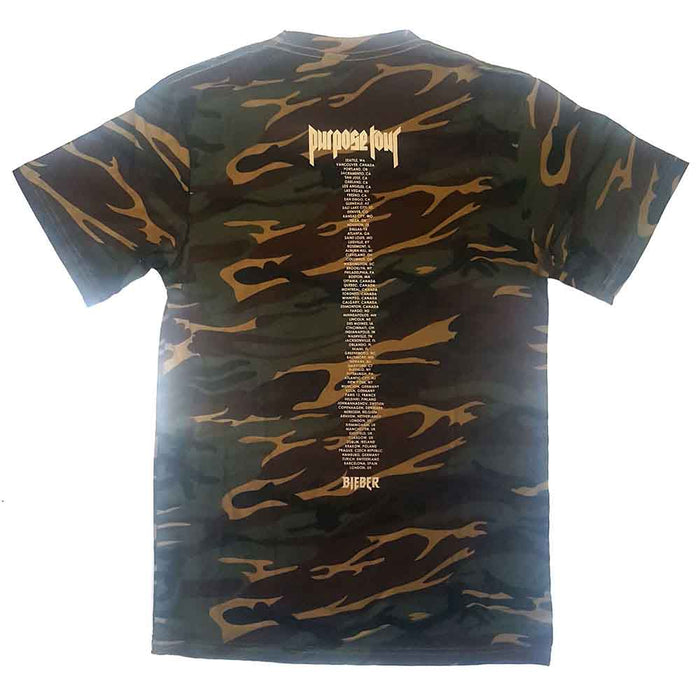 Justin Bieber Purpose Tour Staff Camo Large Unisex T-Shirt