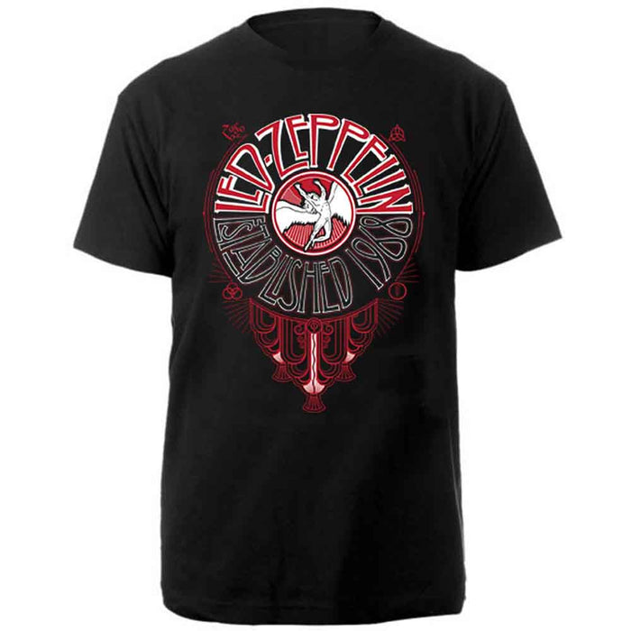 Led Zeppelin Deco Circle Black Medium Unisex T-Shirt