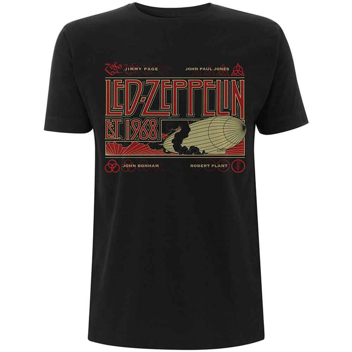 Led Zeppelin Zeppelin & Smoke Black Large Unisex T-Shirt