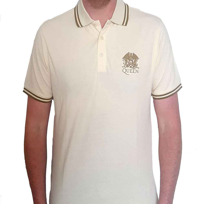 Queen Crest Logo Natural Large Unisex Polo