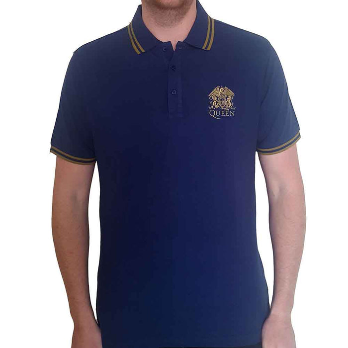 Queen Crest Logo Navy Large Unisex Polo