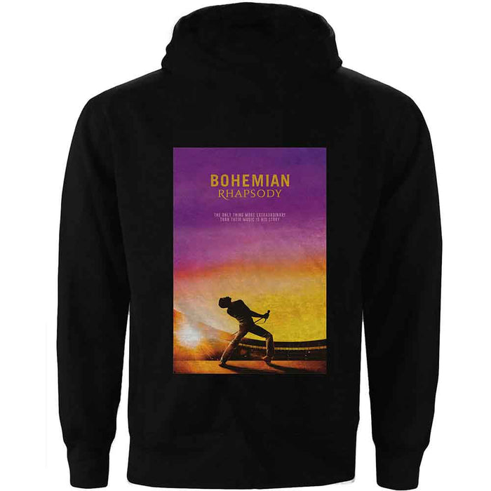 Queen Bohemian Rhapsody Movie Poster Black Large Zipped Hoodie