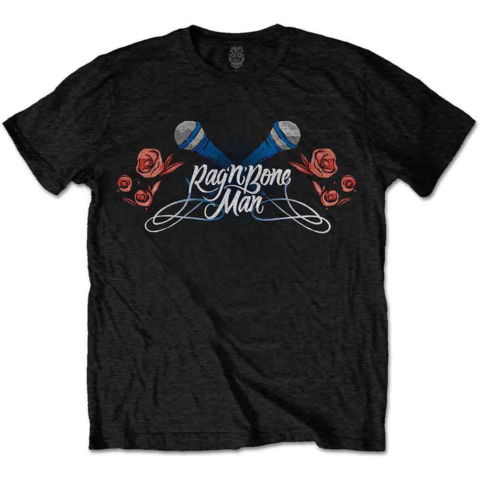 Rag n Bone Man Mics & Roses Black XXL Unisex T-Shirt