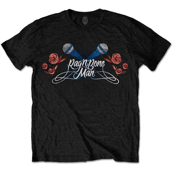 Rag n Bone Man Mics & Roses Black Medium Unisex T-Shirt