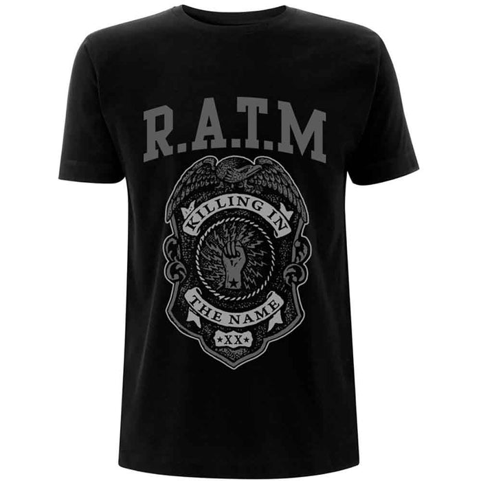 Rage Against The Machine Police Badge Black Small Unisex T-Shirt