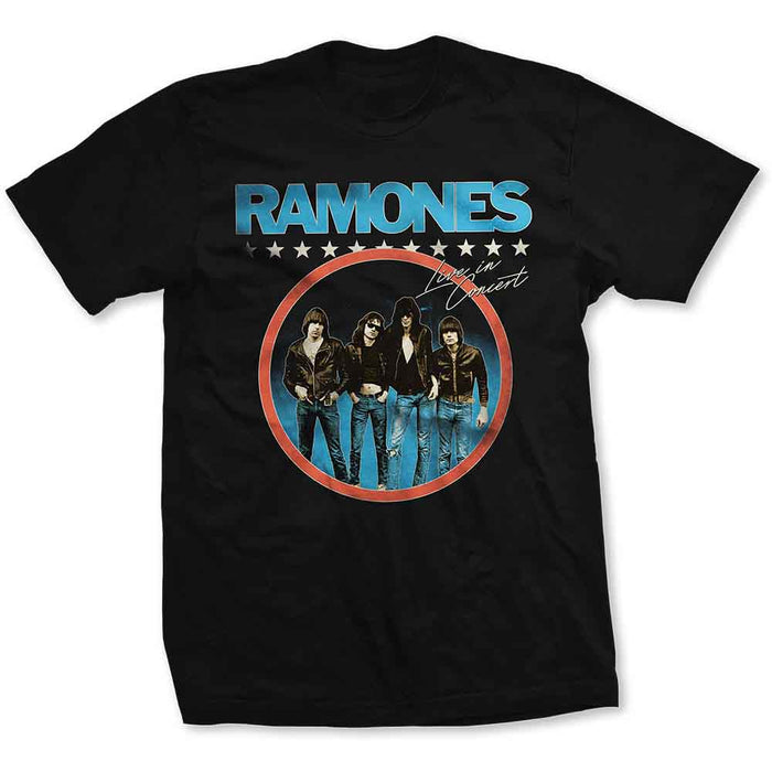 Ramones Circle Photo Black Medium Unisex T-Shirt