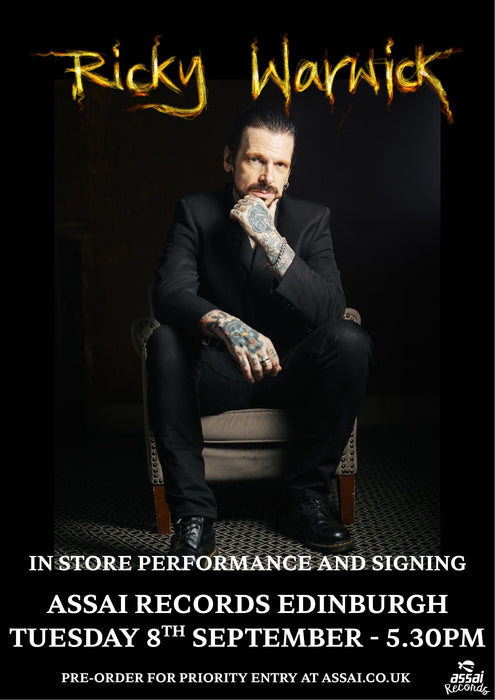 Ricky Warwick Instore Performance & Signing Edinburgh Priority Entry with Pre-Order (5.30pm Tuesday 8th September 2026)