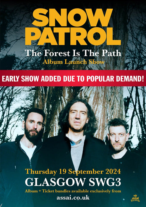 Snow Patrol The Forest Is The Path SWG3 Glasgow Early Show Ticket Bundle Thursday 19th September 2024