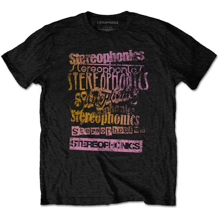 Stereophonics Logos Black Medium Unisex T-Shirt