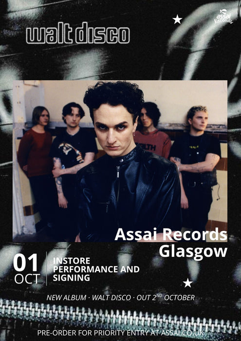 Walt Disco Instore Performance & Signing Glasgow Priority Entry with Pre-Order (5pm Thursday 1st October 2026)