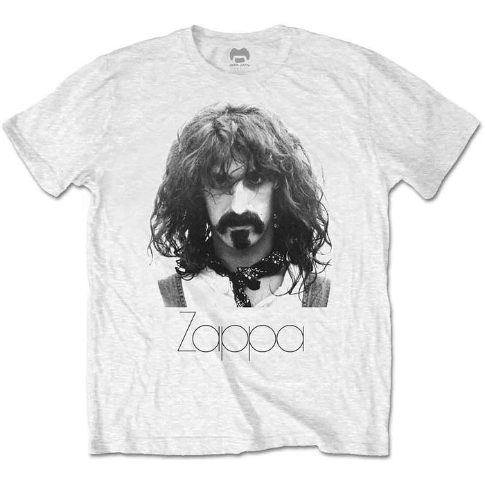 Frank Zappa Thin Logo Portrait White XXL Unisex T-Shirt