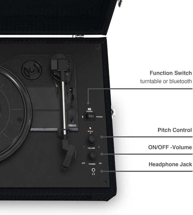 Crosley Voyager Portable Black Turntable