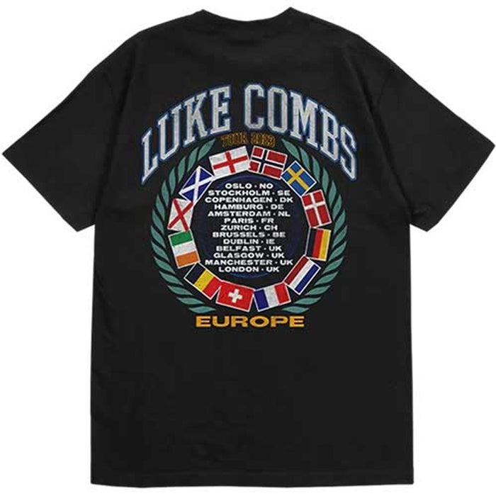 Luke Combs Tour '23 Flag Black Small T-Shirt