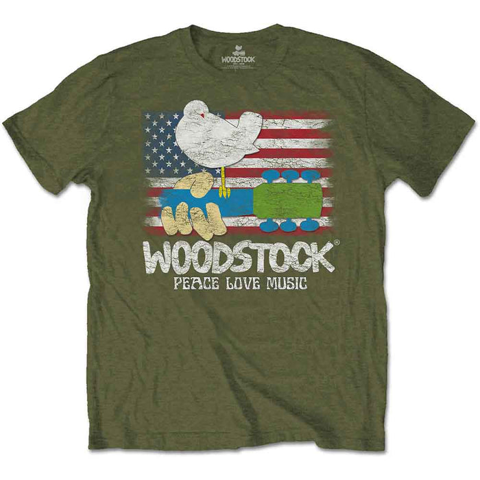 Woodstock Flag Military Green Small T-Shirt