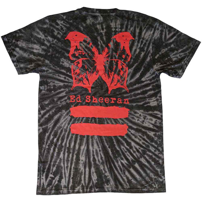 Ed Sheeran Red Equals Butterfly Dip-Dye Wash Black Small Unisex T-Shirt