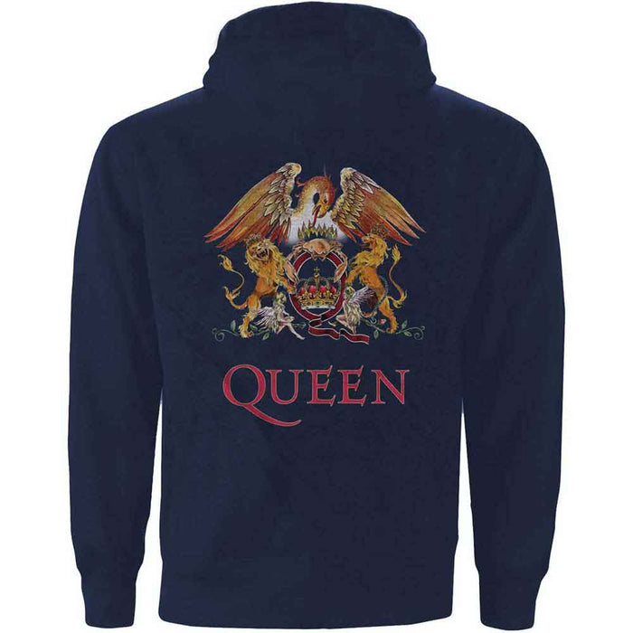 Queen Classic Crest Navy Blue Small Zipped Hoodie