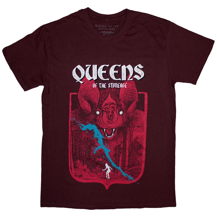 Queens Of The Stone Age Bat Maroon Red Large T-Shirt