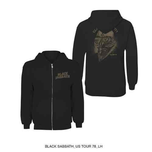 Black Sabbath Tour 1978 X-Large Zipped Hoodie