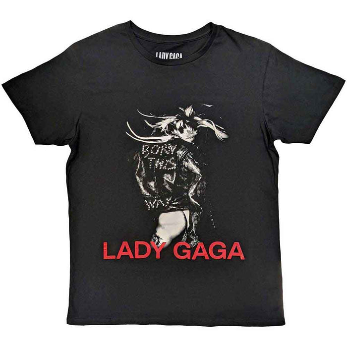 Lady Gaga Leather Jacket Black X-Large T-Shirt