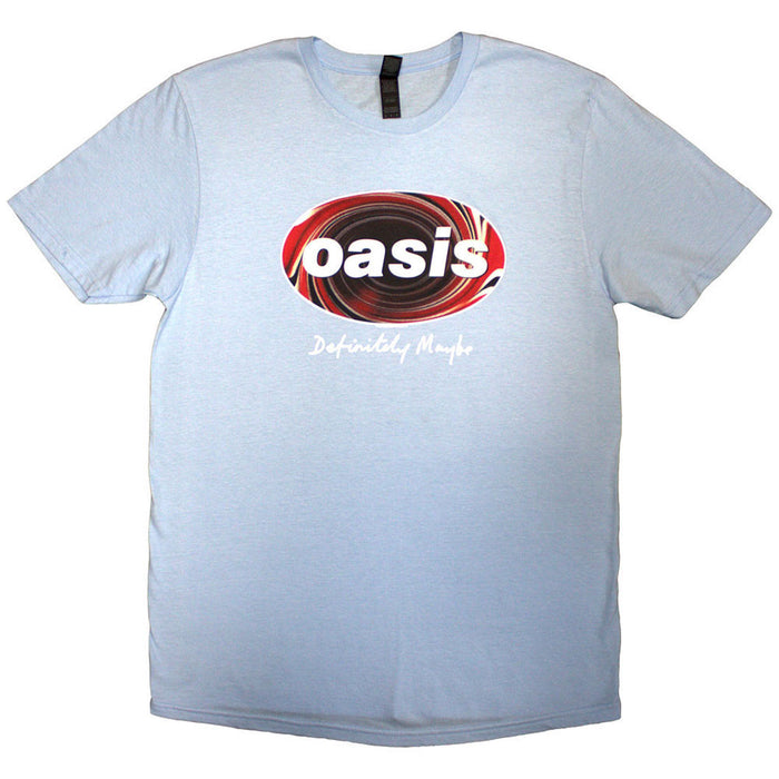 Oasis Definitely Maybe Union Jack Oval Light Blue Small T-Shirt