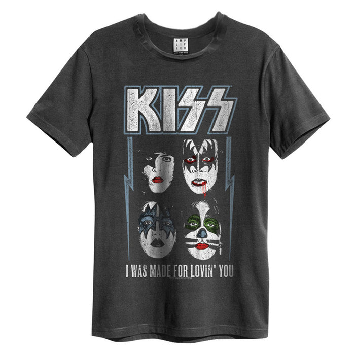Kiss I Was Made For Loving You Charcoal Small Unisex T-Shirt