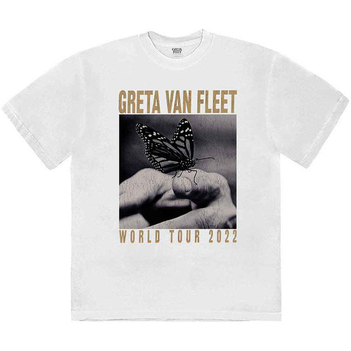 Greta Van Fleet World Tour Butterfly White X-Large T-Shirt