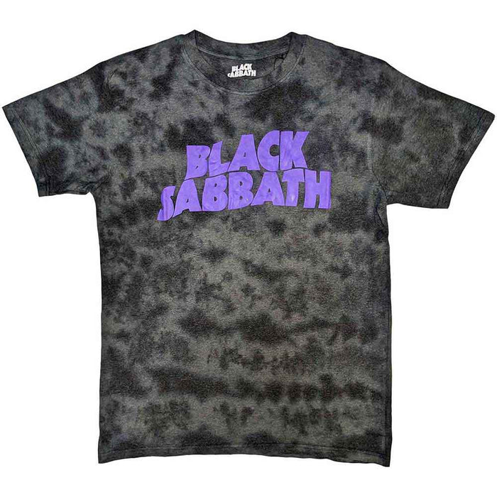 Black Sabbath Wavy Logo Wash Black Medium T-Shirt