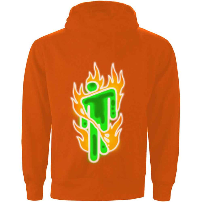 Billie Eilish Airbrush Flames Orange Large Hoodie