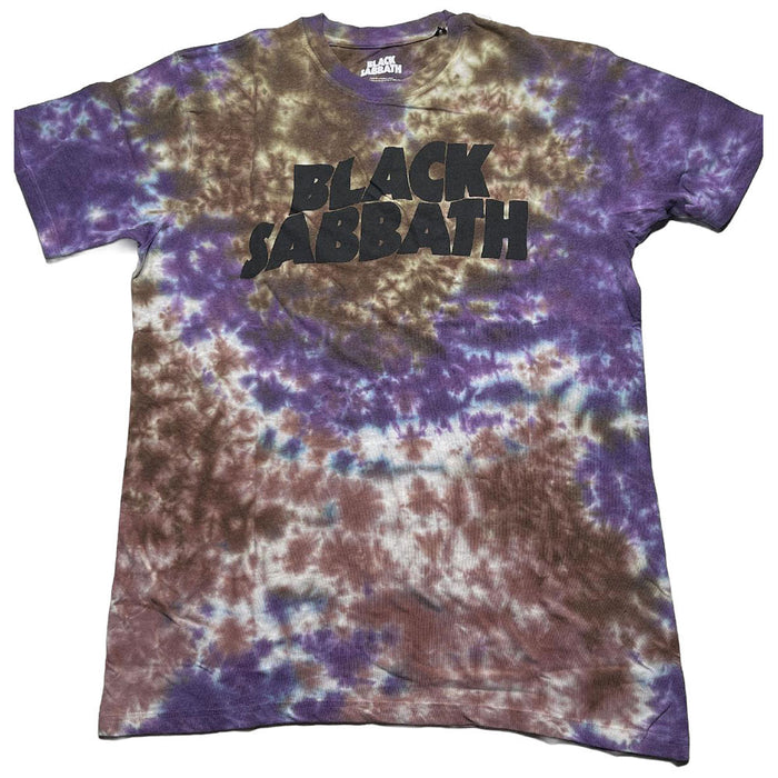 Black Sabbath Wavy Logo Wash Purple & Brown Small T-Shirt