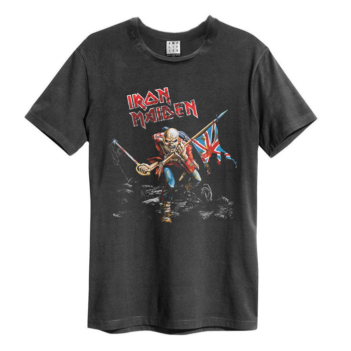 Iron Maiden 80s Tour Amplified Charcoal Small Unisex T-Shirt