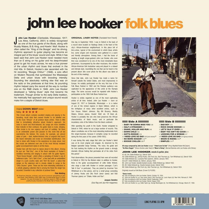 John Lee Hooker Folk Blues Vinyl LP 2023