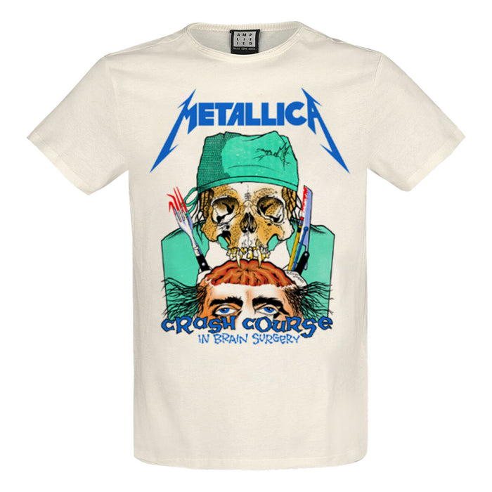 Metallica Crash Course In Brain Surgery Amplified Vintage White Small Unisex T-Shirt