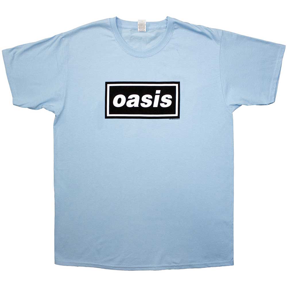  oasis ライトブルーシャツ Lサイズ Oasis Decca Logo Light Blue Large T-Shirt — Assai Records