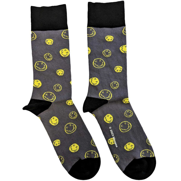 Nirvana Unisex Ankle Socks: Mixed Happy Faces (Uk Size 7 - 11)