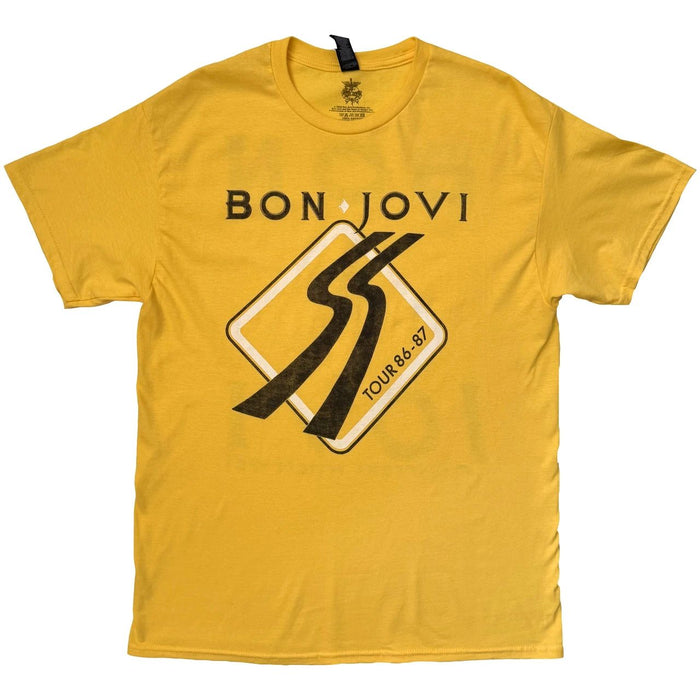 Bon Jovi Road Sign 87 Yellow Medium T-Shirt