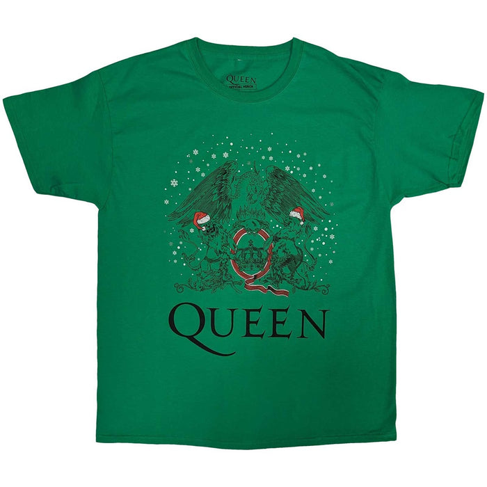 Queen Holiday Crest Green Short Sleeve XL Christmas T-Shirt