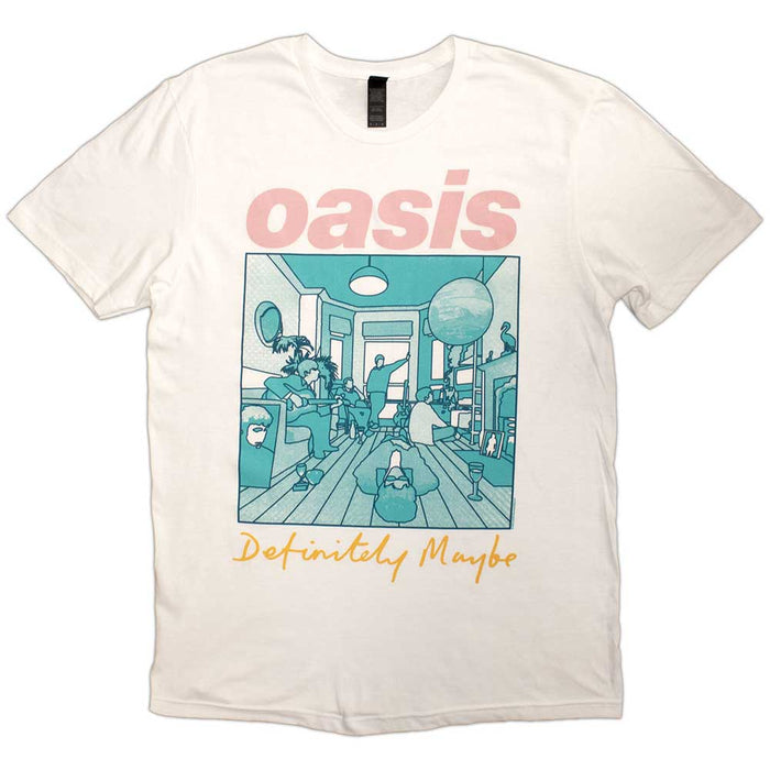Oasis Definitely Maybe Illustration Colour White Large T-Shirt