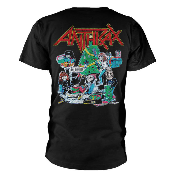 Anthrax Vintage Christmas Black Large T-Shirt