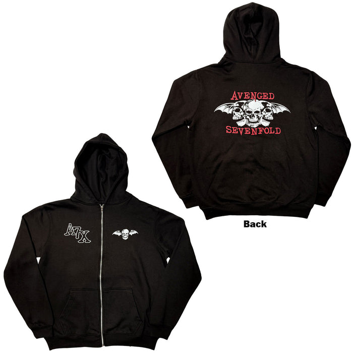 Avenged Sevenfold Dead Head Black X-Large Zipped Hoodie