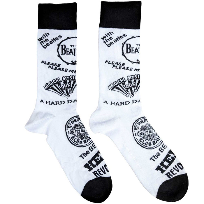 The Beatles Unisex Ankle Socks: Albums Monochrome (Uk Size 7 - 11)